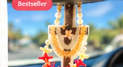 Island-inspired hanging car charm