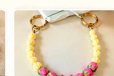 Pink and orange flower bead accessories